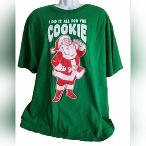 Christmas Santa T-Shirt Tee Size L Large I Did It For Cookie Top Shirt Men Women